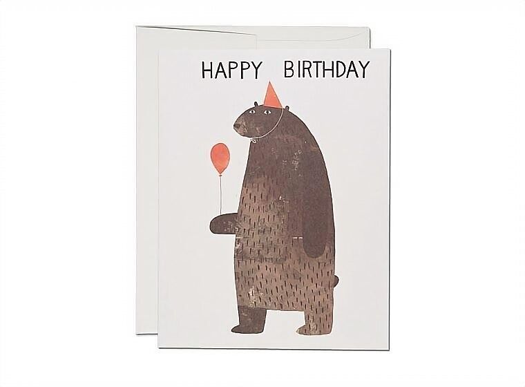 美國RED CAP生日卡/ Party Bear